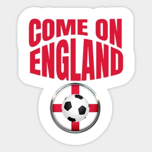 England Flag Soccer Shirt Come On England Soccer Jersey Football T-Shirt Sticker